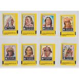 Trade cards, A&BC Gum, Famous Indian Chiefs, 'M' size (set, 22 cards) (vg)