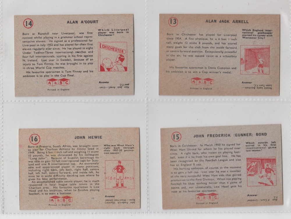 Trade cards, A&BC Gum, Footballers, (Planet, 1-46) 'X' size (set, 46 cards) (gd) - Image 8 of 24