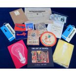 Aviation, to include 1959 flying display tickets, 1965 Aeroflot forms, luggage labels, postcards,