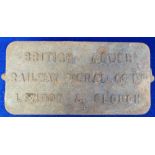 Rail, cast iron railway plate stating 'British Power Railway Signal Co. Ltd. London & Slough' with