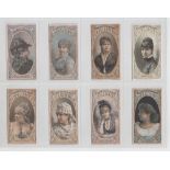 Cigarette cards, USA, Thos. Hall, Actresses, 16 different cards, various styles (some toning to