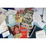 Ephemera, a mixed selection inc. Shipping, Motoring, Greetings, Menu cards, stamp covers, guide