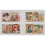 Cigarette cards, USA, Goodwin's, Games & Sports Series, four cards, Ancient Tournament, Archery,