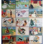 Postcards, Comic, Tom Browne collection of approx. 26 cards inc. 'How Jim took exercise' no 4, '