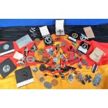 Militaria, a qty. of WW2 German badges, stick pins, dog tags etc. to include an S.A. badge, 2