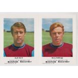 Trade cards, Football, Newham Recorder, West Ham United player inserts, two players per page, 2