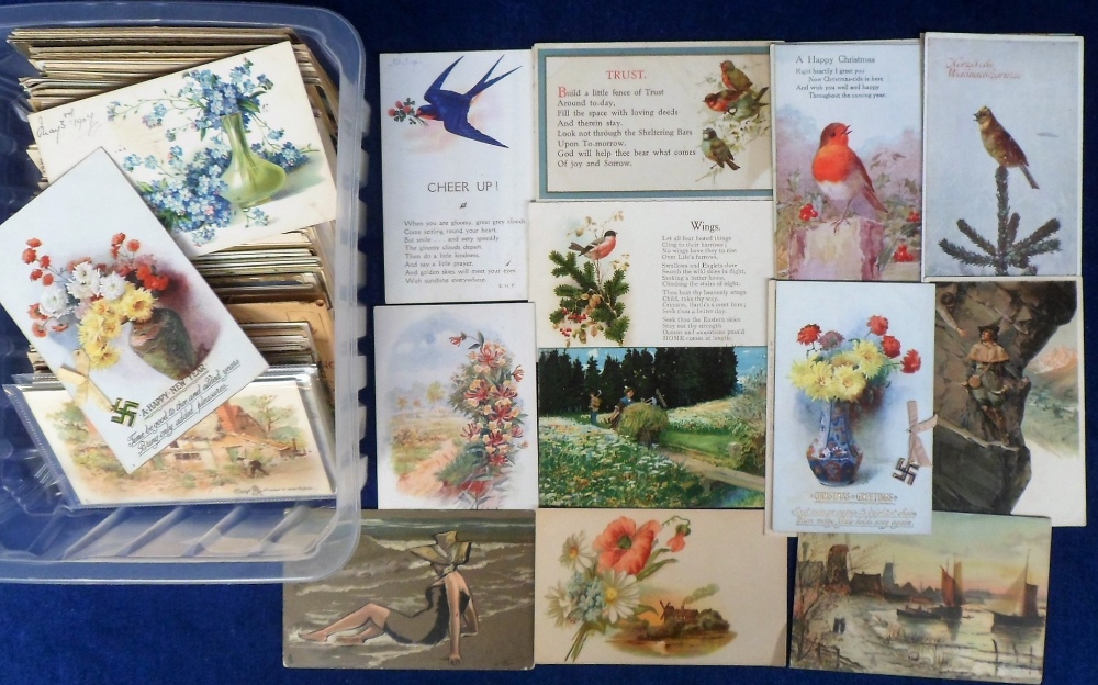 Tony Warr Collection, Postcards, a good mixed selection of 350 greetings cards, birds (18), - Image 2 of 4