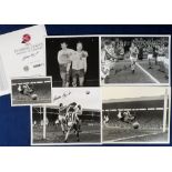 Football autographs, Gordon Banks, six items all with an original Banks signature, 5 b/w photos, all