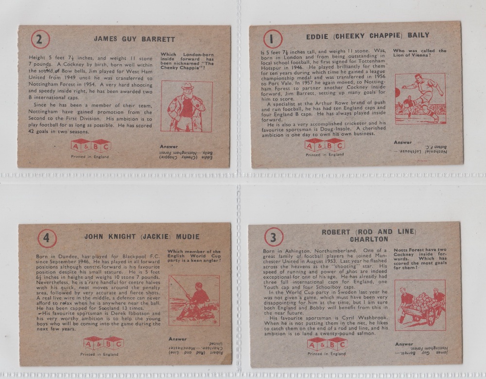 Trade cards, A&BC Gum, Footballers, (Planet, 1-46) 'X' size (set, 46 cards) (gd) - Image 4 of 24