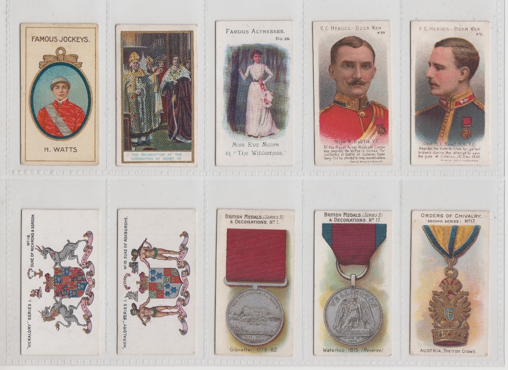 Cigarette cards, Taddy, ten type cards, Famous Jockeys (With Frame) (1), Coronation Series (1),