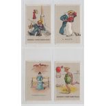 Cigarette cards, Nathan, Comical Military & Naval Pictures (white border), 4 cards, 'Becalmed