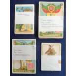 Trade cards, Spanish language issue, Anon, part sets, Flags, Stamps & Soldiers (two parts numbered