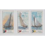 Cigarette cards, Richmond Cavendish, Yachts (Black back), three cards, Britannia H.R.H. Prince of