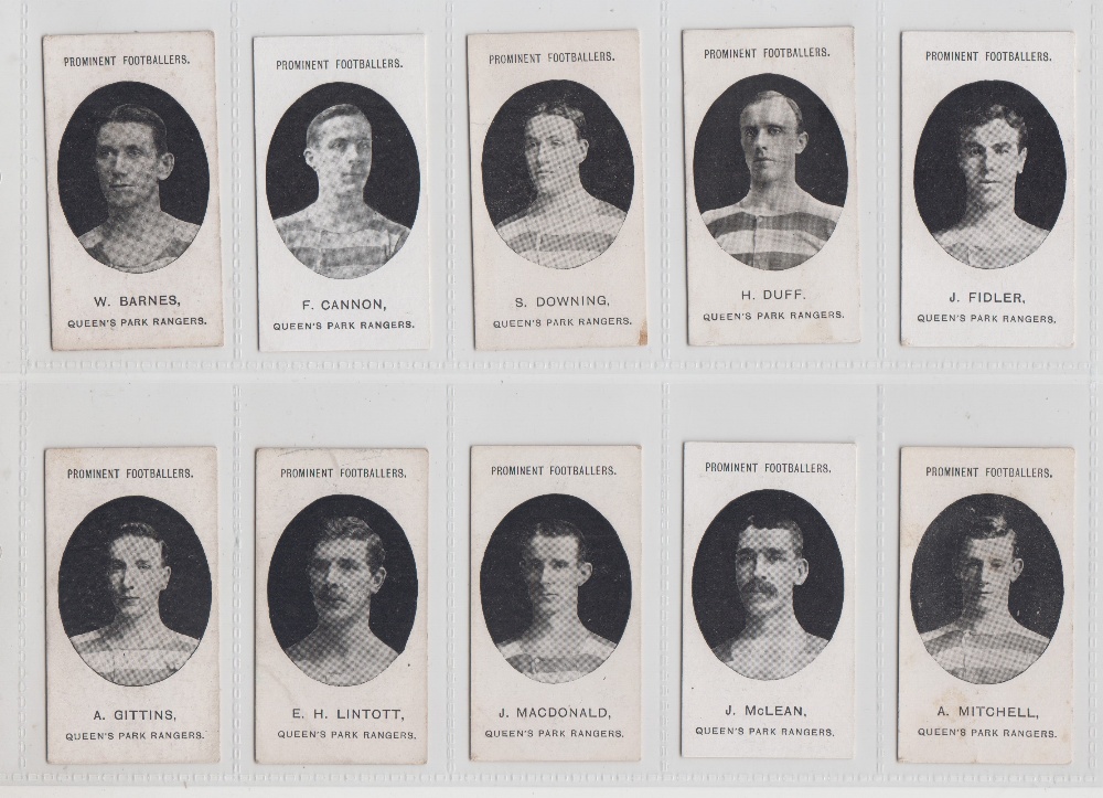 Cigarette cards, Taddy Prominent Footballers (With footnote), QPR, 15 cards, W Barnes, F Cannon, S