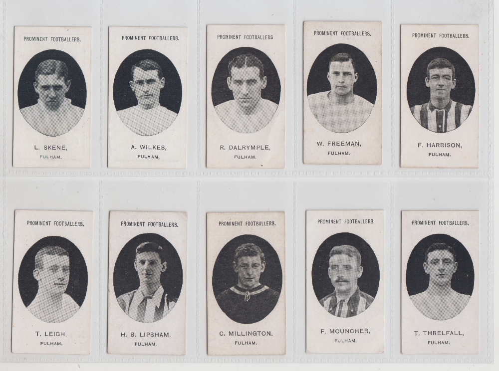 Cigarette cards, Taddy, Prominent Footballers, Fulham, 19 cards (No footnote, 12) F Bevan, A - Image 3 of 4