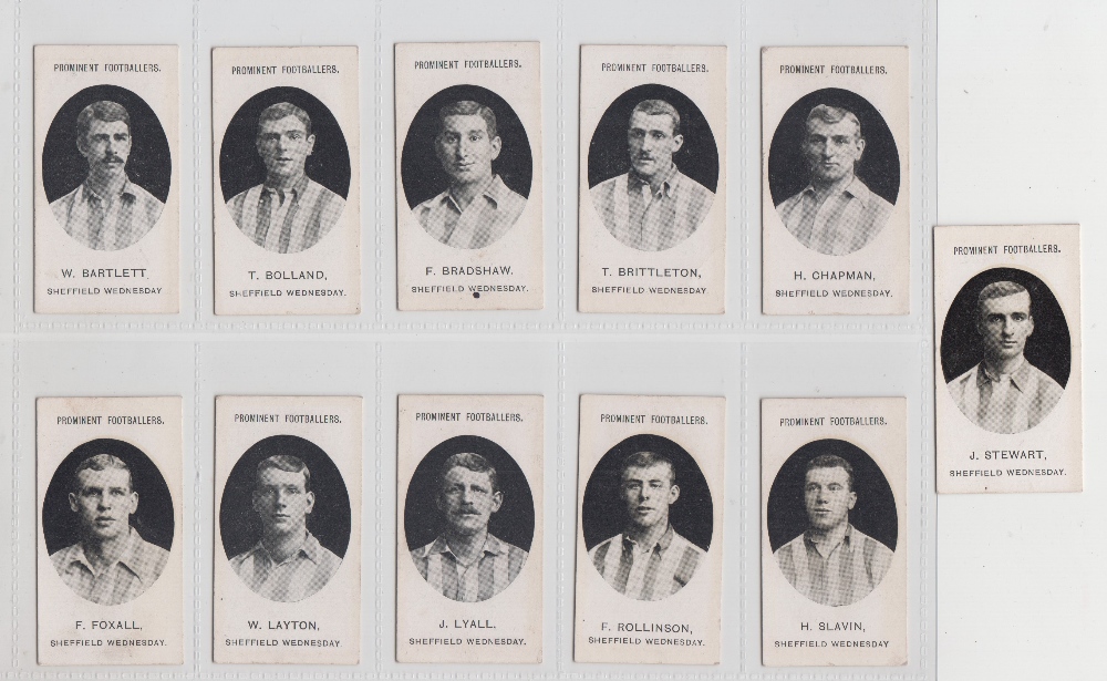 Cigarette cards, Taddy Prominent Footballers (With footnote), Sheffield Weds, 11 cards, W