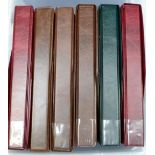 Cigarette card accessories, six Hendon albums, all with slip cases, three brown, 2 maroon & one