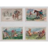 Cigarette cards, USA, Duke's, Cowboy Scenes, 'X' size, four cards, Lost in a Blizzard, Standing