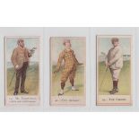 Cigarette cards, Cope's, Cope's Golfers, three cards, no 13 Mr Crawford, no 41 The Brassy & no 44