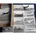 Aviation photographs, approx. 300 b/w photographs of aeroplanes most presented in plastic sleeves,