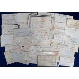 Postal history, pre stamp mainly 1820/30's 60 wrappers etc