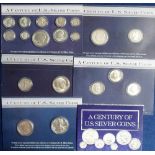 Coins, USA, 'A Century of U.S. Silver Coins', PCS Stamps & Coins complete collection of 19 US silver