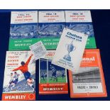 Football programmes, FA Amateur Cup selection, Finals 1952, 53, 54 with match ticket, 55 & 57,