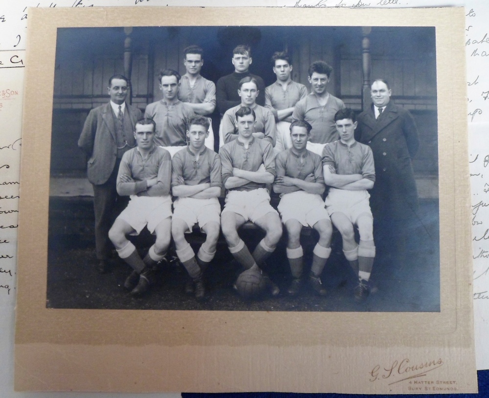 Football, Bury Town, an interesting collection of letters and ephemera relating to the club, 1890' - Image 2 of 3