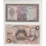 Banknotes, Scotland, 2 notes, The Royal Bank of Scotland Ten Pound note, 19 March 1969, A1