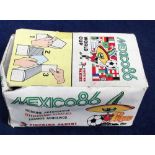 Trade stickers, Football, Panini, Mexico 86, counter display box containing approx. 100 unopened