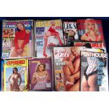 Glamour magazines, collection of approx. 60+ glamour magazines, large and small format, mostly 1980s