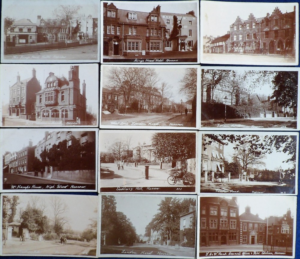 Postcards, Middlesex, a selection of approx. 24 RP cards of Harrow and its environs, all published - Image 2 of 2