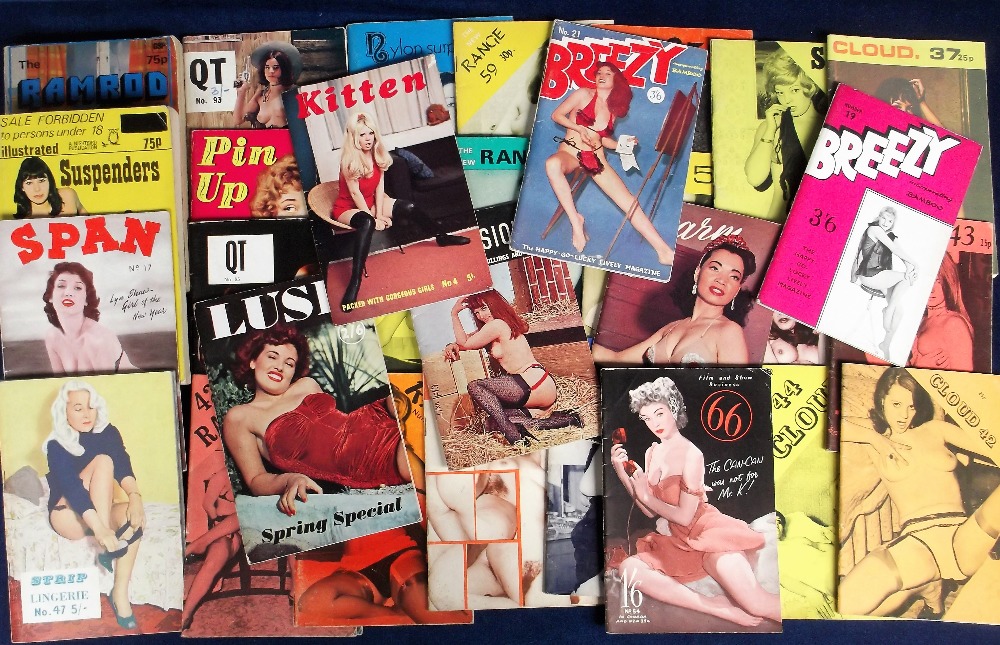 Glamour, collection of 100+ large and small format glamour magazines, UK and USA issues, 1950s