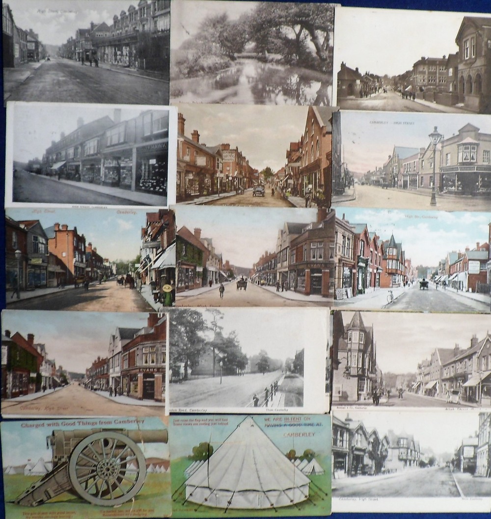 Postcards, a collection of approx. 68 cards of Camberley Surrey inc. multi-views, pull-outs and a - Image 2 of 2