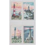 Cigarette cards, Hill's, Lighthouses (Without Frame Line), four cards, nos 3, 8, 9 & 15 (gd) (4)