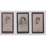 Cigarette cards, Smith's Footballers, (brown back, 1906) Bury, (3 cards) nos 9, 37 & 115 (some sl