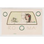 Postcard, Art Nouveau, Raphael Kirchner, Roma, Stroefer 220/10, (ub, vg) (1)