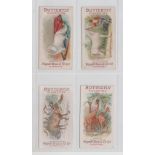Cigarette cards, Hignett's, Animal Pictures, four cards, Angora Cat, Arabian Stallion, Cariboo &