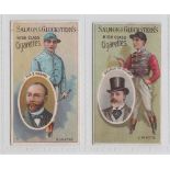 Cigarette cards, Horse Racing, Salmon & Gluckstein, Owners & Jockeys Series, two cards, Sir E.