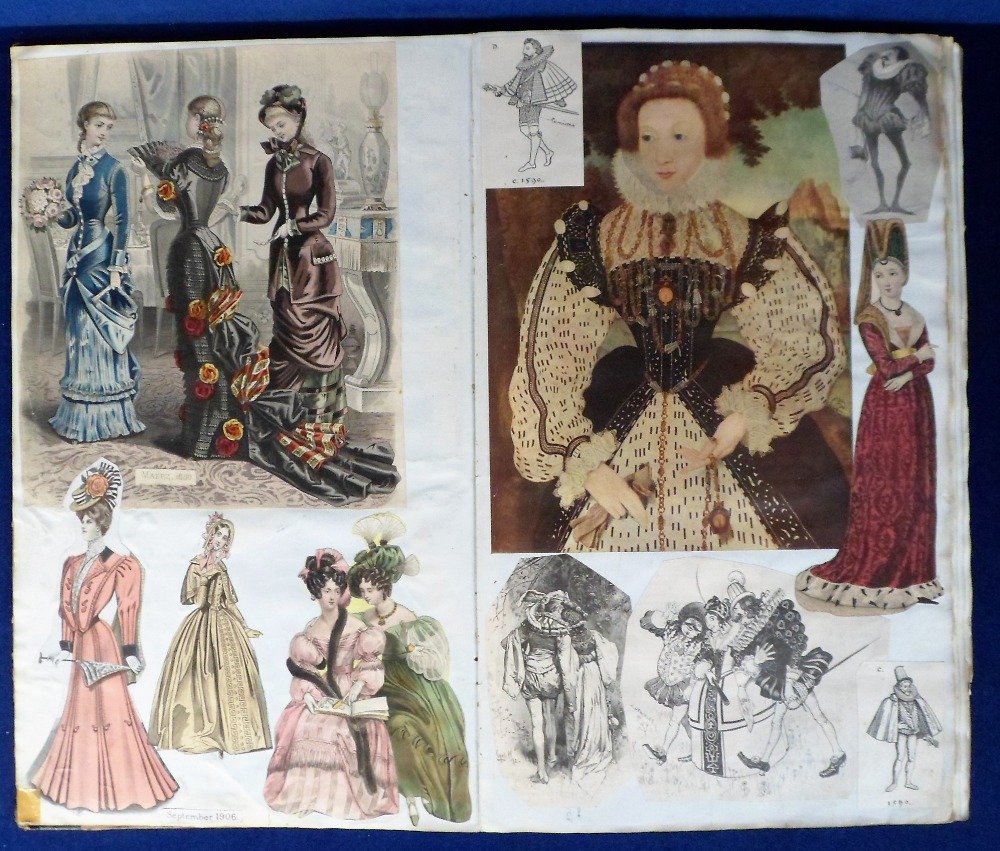 Scrap Book, 41 pages laid down double sided of costume related scraps and magazine extracts dating - Image 2 of 4