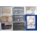 Postcards, a good RP selection of 8 mostly unidentified shopfronts inc. J Mann Confectioners, L