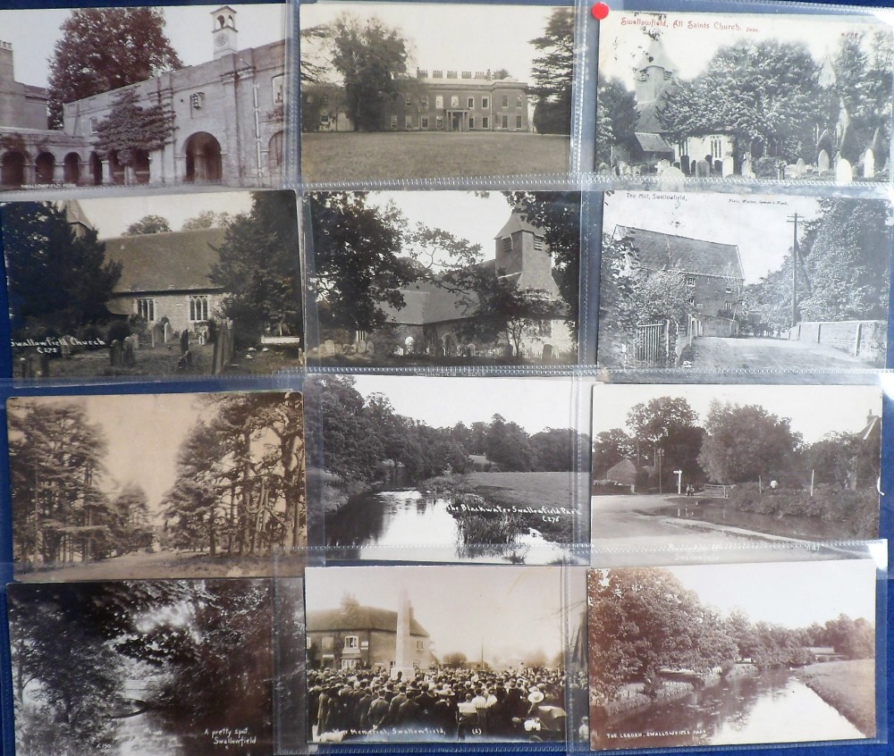 Postcards, Berks, a Swallowfield selection of approx. 35 cards with RP's of Ship Bridge, War