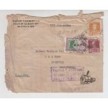 Postal history, Air Crash cover from a flight from Argentina to Coventry 9 May 1930 with purple