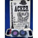 Music, Acker Bilk Poster and Single Record, early poster 'Mr Acker Bilk also The Spinners at the