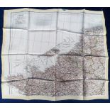 Militaria, WW2 Escape Map, Sheet C showing Northern Europe, single sided, printed in 3 colours (