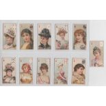 Cigarette cards, Wills, Actresses (Brown back, p/c inset), 11 cards, 4D, KD, AD, 7S, KS, 8C, 4H, 6H,