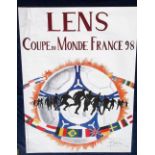Football poster, World Cup, 1998, France, scarce advertising poster, 'Lens, Coupe du Monde, France