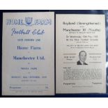 Football programmes, Boyland v Manchester United X1 (Youths), 13 May 1953 played at the Oval