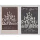 Football postcards, Aston Villa, 1905/06, two postcards, same image showing head & shoulder player