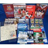 Football, mainly Chelsea, Spurs and West Ham content, inc. programmes for 70 FAC Final, 70 Charity